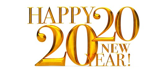 2020 New Year isolated on Background. 3d Illustration