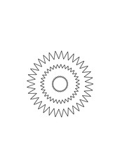 New ink Abstract circle pattern mandala flower floral petal stack. zentangl spirograph modern circular pattern geometric tribal lace motif black white. single art mehendi. Digital textile frame stamp