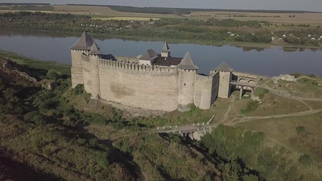 Medieval fortress in Khotyn town West Ukraine. The castle is the seventh Wonder of Ukraine