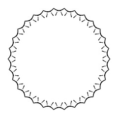 New ink Abstract circle pattern mandala flower floral petal stack. zentangl spirograph modern circular pattern geometric tribal lace motif black white. single art mehendi. Digital textile frame stamp