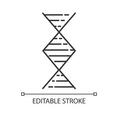 Diamond-shaped DNA helix linear icon. Deoxyribonucleic, nucleic acid. Molecular biology. Genetic code. Thin line illustration. Contour symbol. Vector isolated outline drawing. Editable stroke