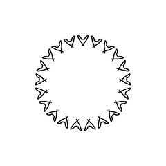 New ink Abstract circle pattern mandala flower floral petal stack. zentangl spirograph modern circular pattern geometric tribal lace motif black white. single art mehendi. Digital textile frame stamp