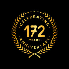 172 years design template. 172nd vector and illustration.