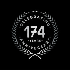 174 years design template. 174th vector and illustration.