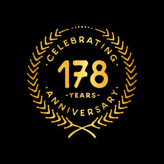 178 years design template. 178th vector and illustration.
