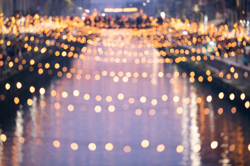 bokeh lights christmas in the city