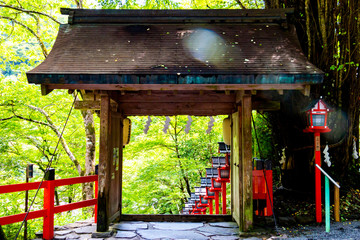 Gate of Kifune Shrine. Sakyo-ku, Kyoto, Japan