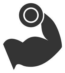 Bodybuilding muscle vector icon. Flat Bodybuilding muscle pictogram is isolated on a white background.