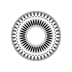 New ink Abstract circle pattern mandala flower floral petal stack. zentangl spirograph modern circular pattern geometric tribal lace motif black white. single art mehendi. Digital textile frame stamp