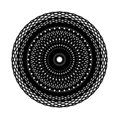 New ink Abstract circle pattern mandala flower floral petal stack. zentangl spirograph modern circular pattern geometric tribal lace motif black white. single art mehendi. Digital textile frame stamp