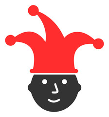 Fototapeta na wymiar Clown head vector icon. Flat Clown head pictogram is isolated on a white background.