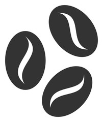 Cocoa beans vector icon. Flat Cocoa beans symbol is isolated on a white background.