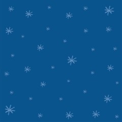 Blue background with snowflakes. Winter illustration, can be used as gift wrapping vector