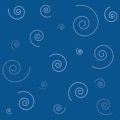 Classic blue background with a spiral. 2020 color. Wrapping paper, fabric print. Abstract illustration vector