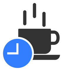 Coffee break vector icon. Flat Coffee break symbol is isolated on a white background.