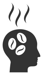 Coffee dream head vector icon. Flat Coffee dream head symbol is isolated on a white background.