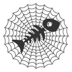 Fototapeta premium Dead fish net vector icon. Flat Dead fish net pictogram is isolated on a white background.
