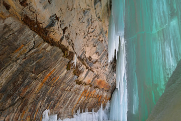 Landscape of an ice cave, Grand Island National Recreation Area, Lake Superior, Michigan's Upper Peninsula, USA