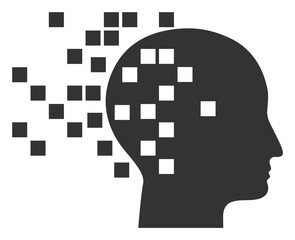 Digital mind vector icon. Flat Digital mind symbol is isolated on a white background.