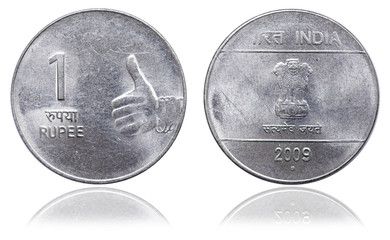 Coin 1 rupee. India. 2009