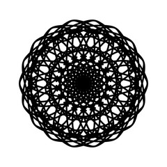 New ink Abstract circle pattern mandala flower floral petal stack. zentangl spirograph modern circular pattern geometric tribal lace motif black white. single art mehendi. Digital textile frame stamp
