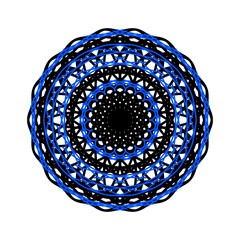 New ink Abstract circle pattern mandala flower floral petal stack. zentangl spirograph modern circular pattern geometric tribal lace motif black white. single art mehendi. Digital textile frame stamp