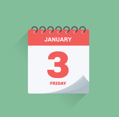 Day calendar with date January 3.