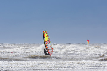 Naklejka premium Windsurfing in St. Peter-Ording; Germany