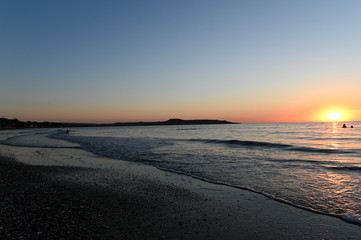 sunset on the beach