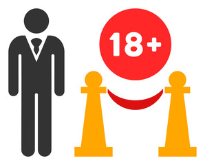 For adults only vector icon. Flat For adults only symbol is isolated on a white background.