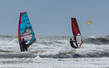 Windsurfing in St. Peter-Ording; Germany