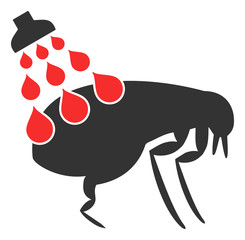Get rid of fleas vector icon. Flat Get rid of fleas pictogram is isolated on a white background.