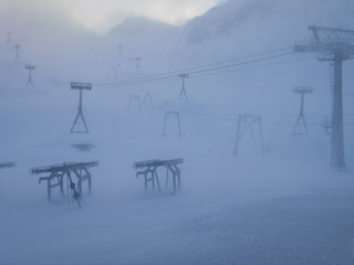 Ski resort on Stubai Glacier in Tyrol, Austria