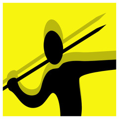 javelin throwing pictogram yellow