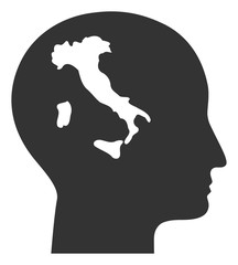 Italian thinking vector icon. Flat Italian thinking pictogram is isolated on a white background.