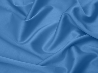 Silk blue fabric for background or texture.