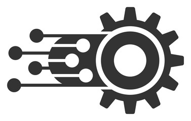 Machine learning vector icon. Flat Machine learning symbol is isolated on a white background.