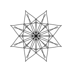 New ink Abstract circle pattern mandala flower floral petal stack. zentangl spirograph modern circular pattern geometric tribal lace motif black white. single art mehendi. Digital textile frame stamp