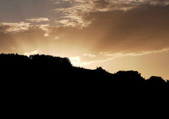 Panoramic view of colorful sunrise 