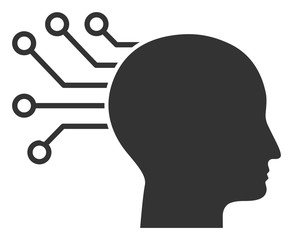 Neural interface vector icon. Flat Neural interface symbol is isolated on a white background.
