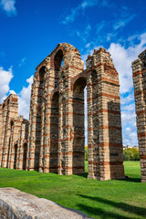 The Acueducto de los Milagros, Miraculous Aqueduct in Merida, Extremadura, Spain