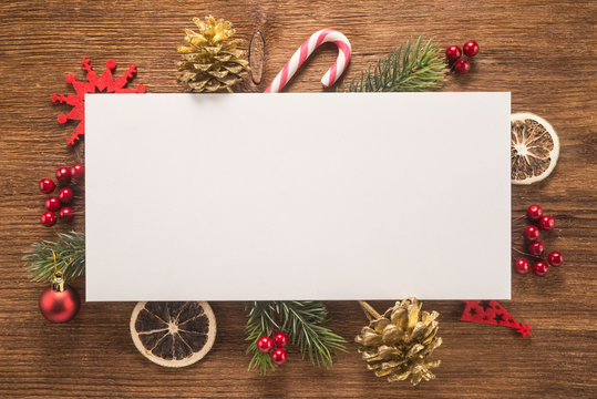 White envelope on christmas holiday background	