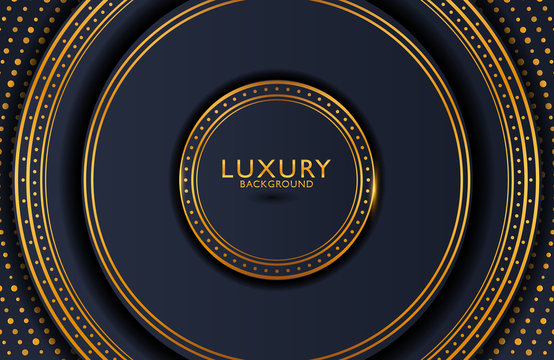 Luxury elegant background with gold element on dark surface. Business presentation layout