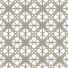 Seamless abstract floral pattern in oriental style. Geometric flower ornament on a white background. - 308791185