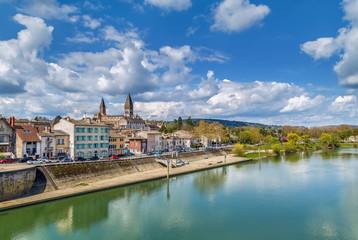 Fototapeta na wymiar View of Tournus, France