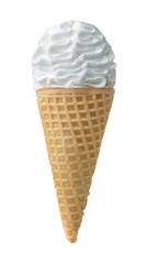 Front view of  ice cream wafer cone