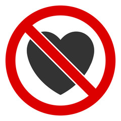 No love vector icon. Flat No love symbol is isolated on a white background.
