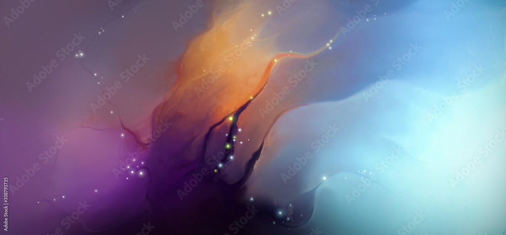 Canvas Prints magical light color mixing on a dark background