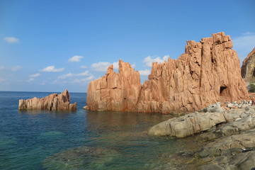 Fototapeta na wymiar Die roten Porphyrfelsen von Arbatax, Sardinien