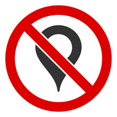 No map marker vector icon. Flat No map marker symbol is isolated on a white background.